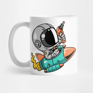 Astronaut Riding Rocket Mug